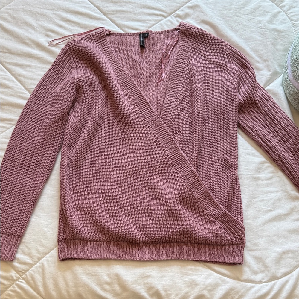 moon & madison Mauve V-Neck Sweater